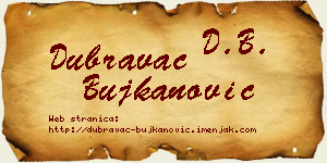 Dubravac Bujkanović vizit kartica